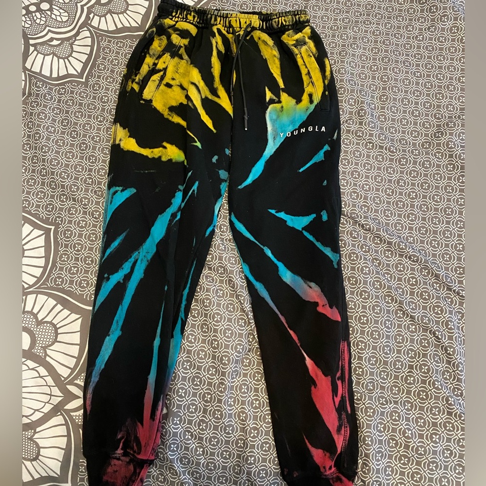 Young LA Rainbow Tie Dye Joggers